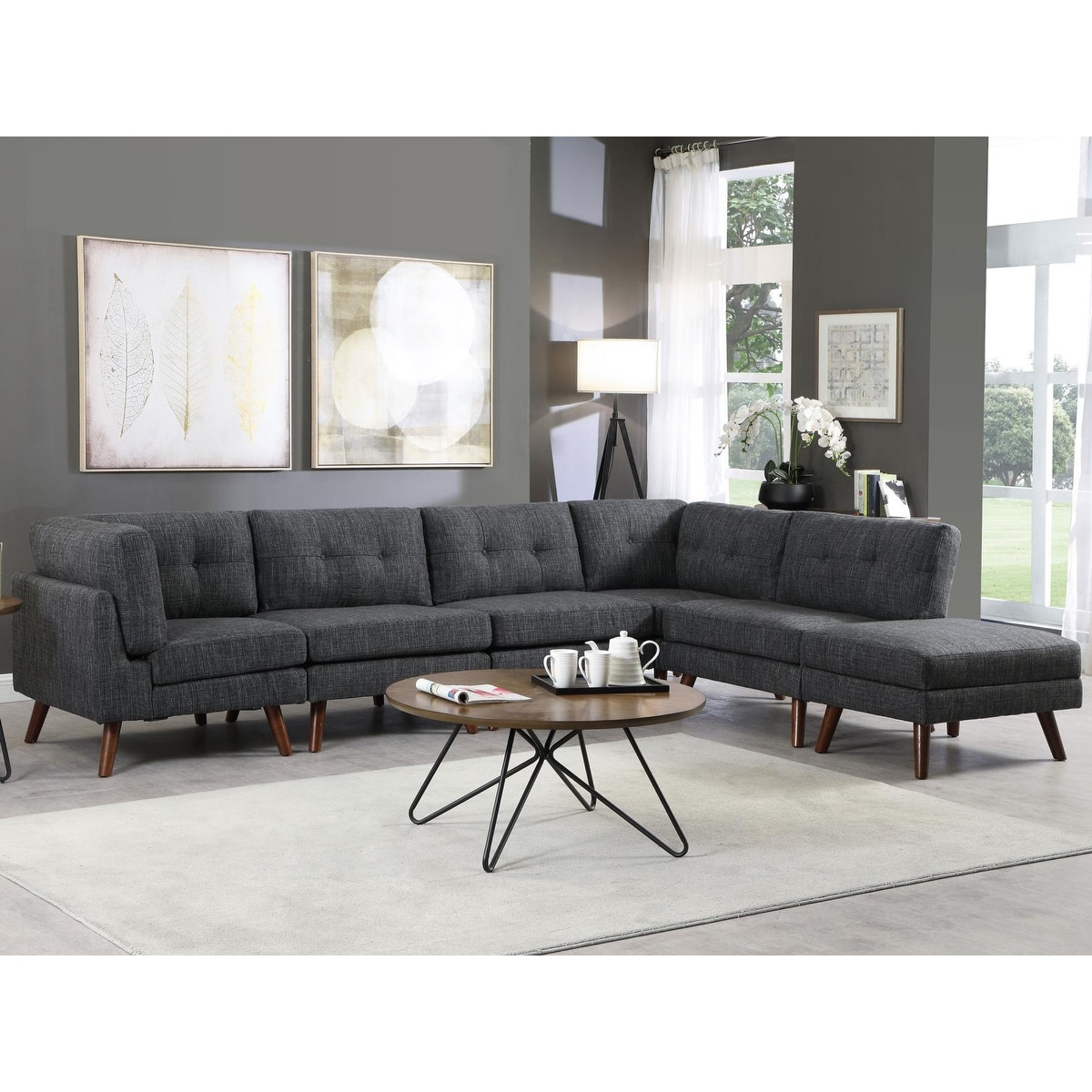 Mid century sectional online with chaise
