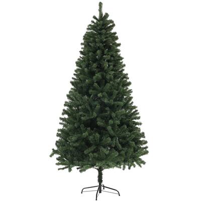 7.5ft Unlit Christmas Tree, 1346 Tips, Realistic Auto-Open Design, Sturdy Steel Base