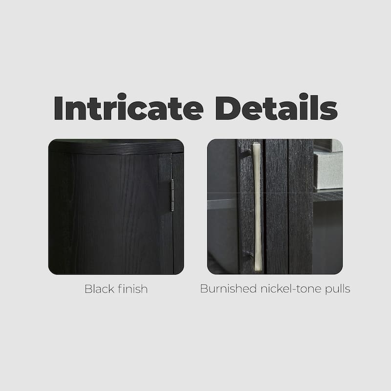 Signature Design by Ashley Rowanbeck Black/Gray Dining Server - 74.13" W x 17.13" D x 35.13" H