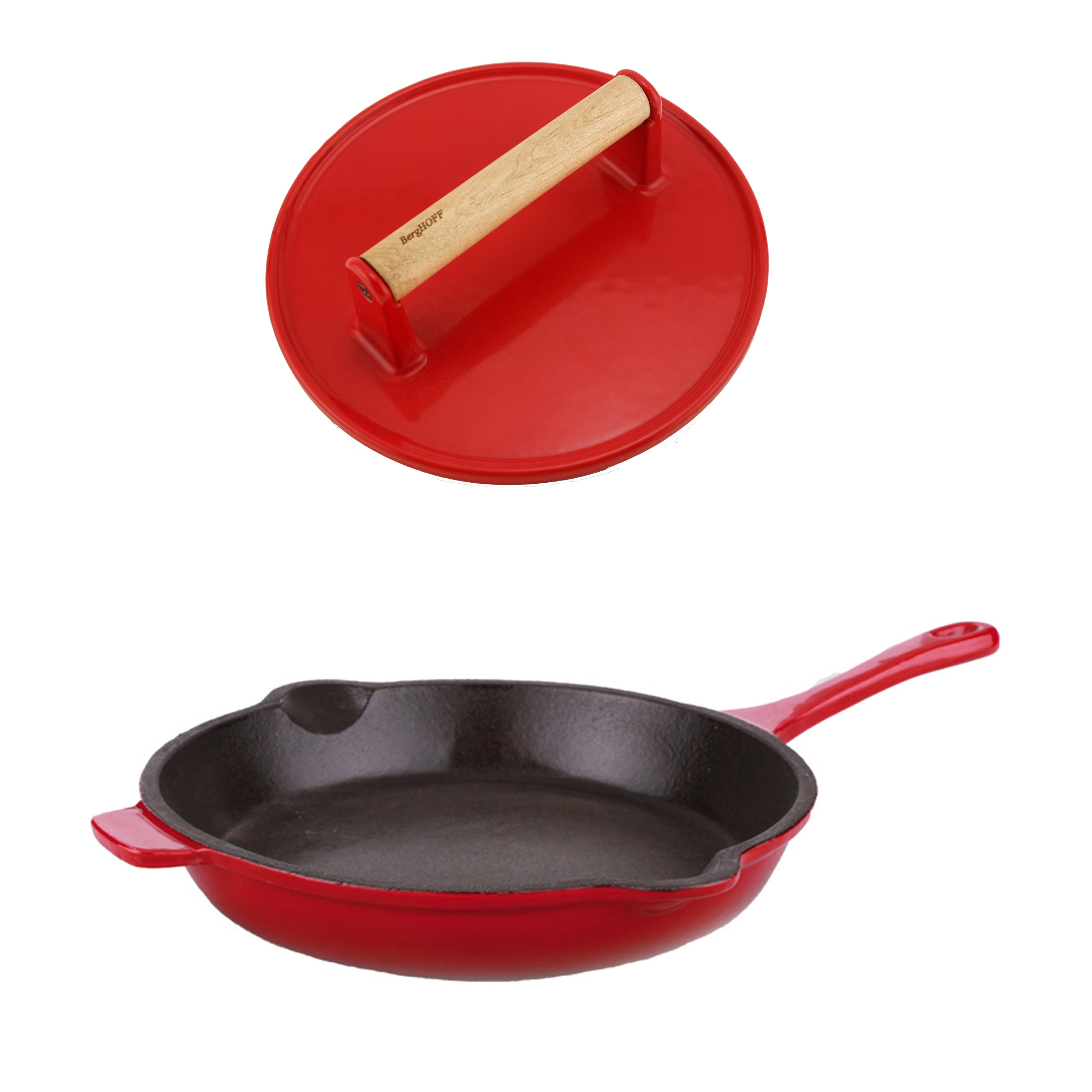 BergHOFF Neo 10pc Cast Iron Cookware Set - Red