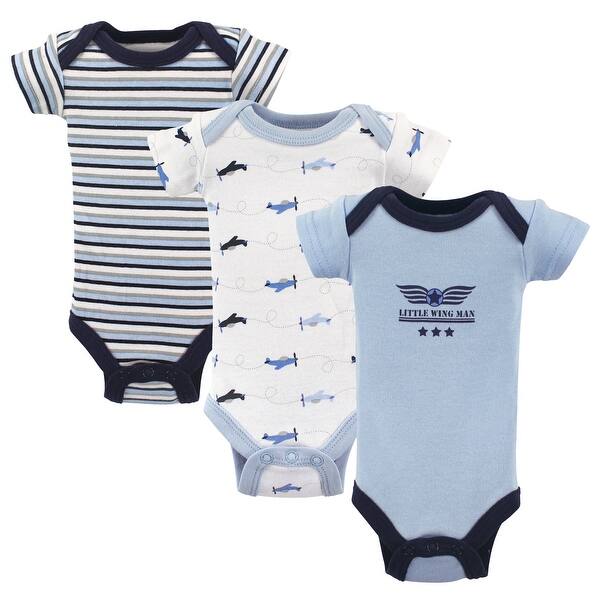 slide 1 of 1, Luvable Friends Baby Boy Cotton Preemie Bodysuits 3pk, Airplane, Preemie - Airplane Preemie - Airplane