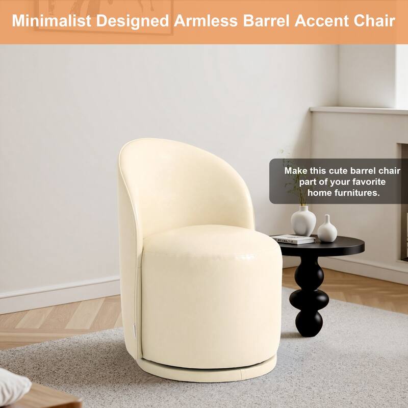 UIXE Modern Upholstered Swivel Armless Side Dining Chairs