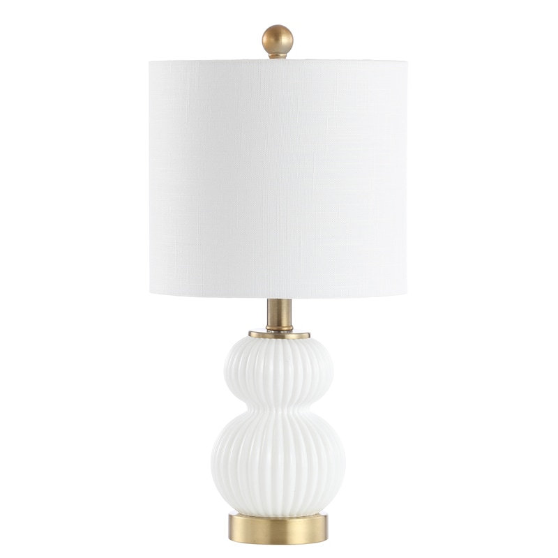 Lorena 20" Ribbed Metal/Glass LED Table Lamp, by JONATHAN Y