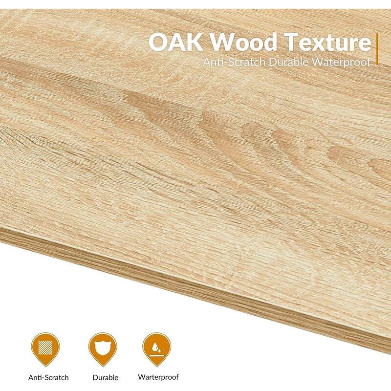 Homylin 47" Modern Computer Desk with Metal Frame, Oak or Black Wood