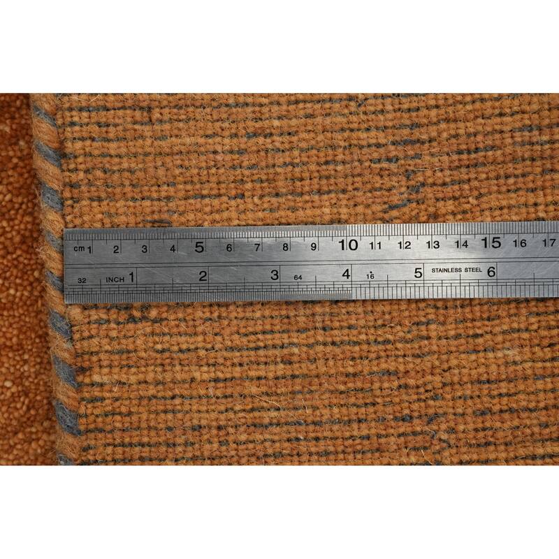 Hand Knotted Oriental 100% Wool Carpet Tribal Animal Pictorial Oranges & Rust Gabbeh Area Rug - 8' 0'' X 7' 8''