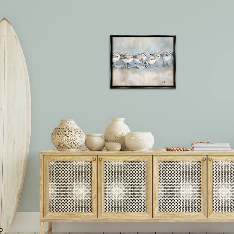 Stupell Sandpiper Birds Mirage Framed Floater Canvas Wall Art Design By Ramona Murdock