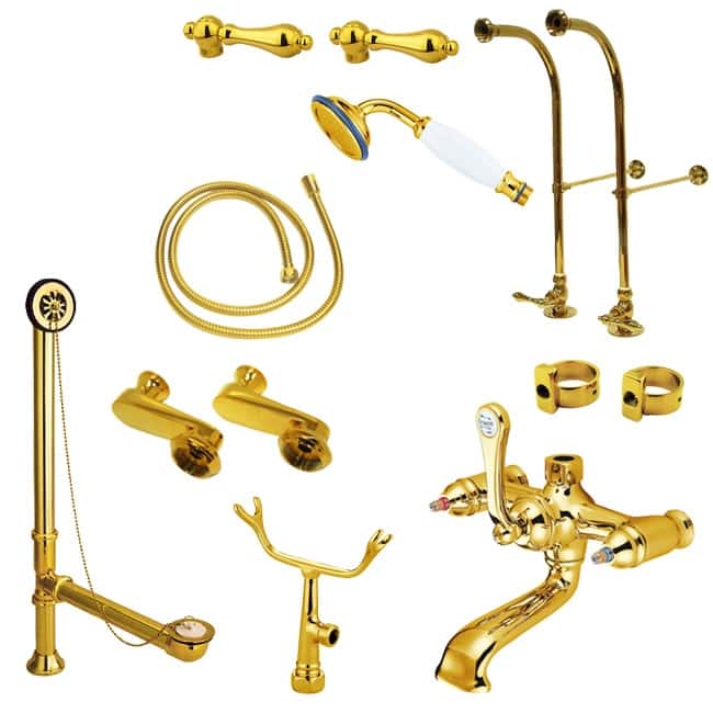 Kingston Brass Vintage Floor Mounted Clawfoot Tub Filler with Built-In