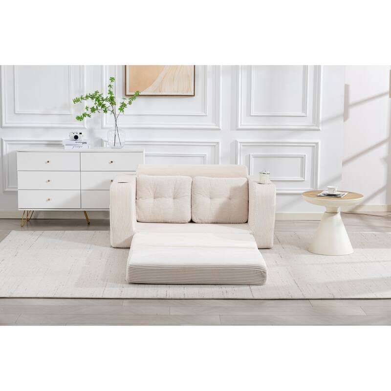 Convertible Sofa Bed, Expandable double Sofa Bed, 2 in 1 Convertible Sofa Bed, Fold Out Floor Couch with Pillows