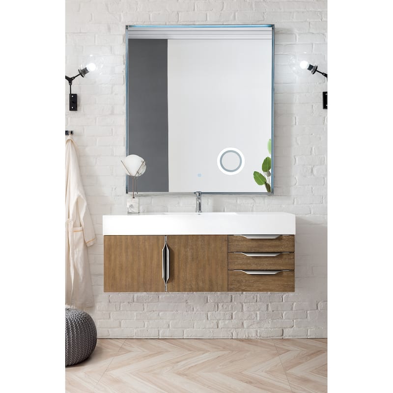 James Martin Vanities Mercer Island 48" Single Vanity, Latte Oak with Brushed Nickel Hardware