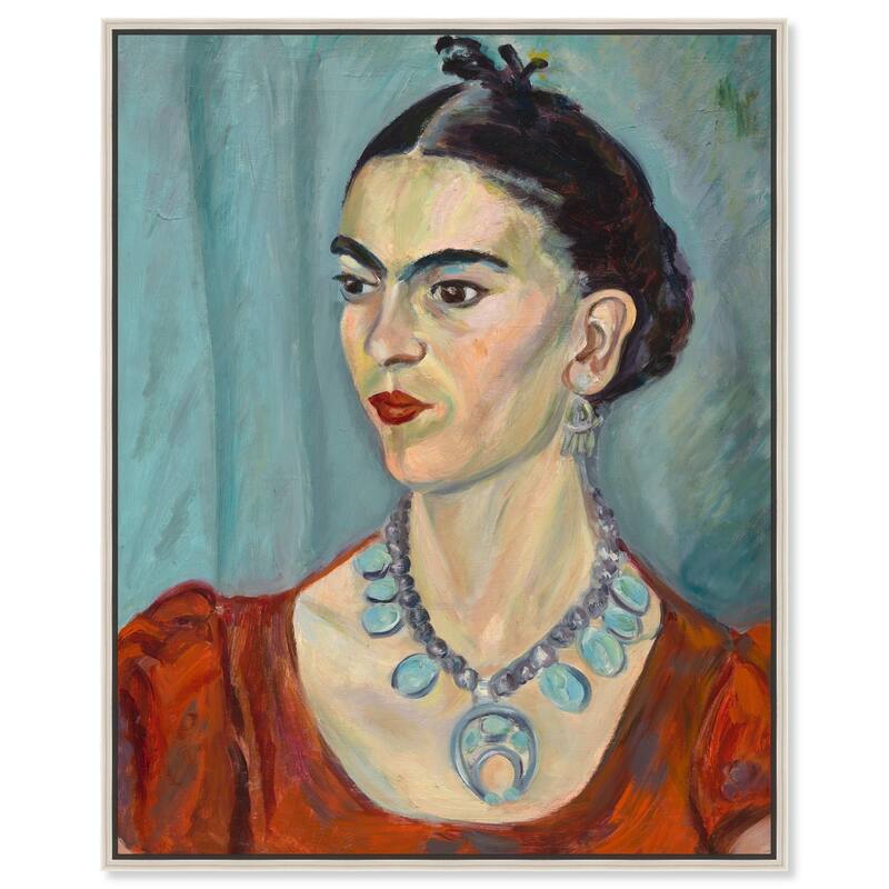 Frida Kahlo by Magda Pach 1933 Canvas by Art Remedy - 20" x 24" - Silver