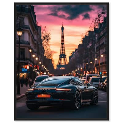 Parisian Porsche Twilight I Canvas by Art Remedy