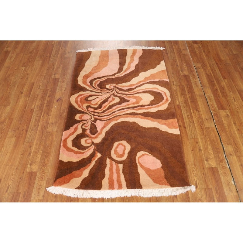 Traditional Kerman Persian Vintage Area Rug Handmade Wool Carpet - 3'2"x 5'3"