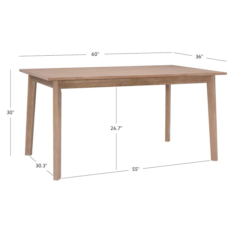 Dolan Solid Rubberwood 60-inch Dining Table