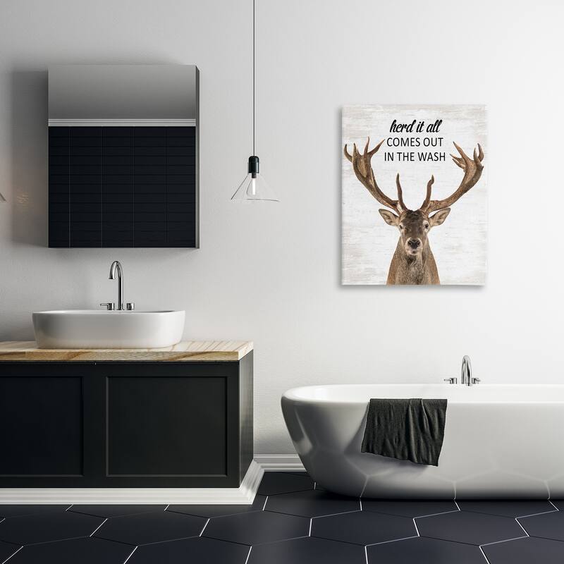 Stupell Herd It Comes Out In Wash Canvas Wall Art Design By Lettered and Lined