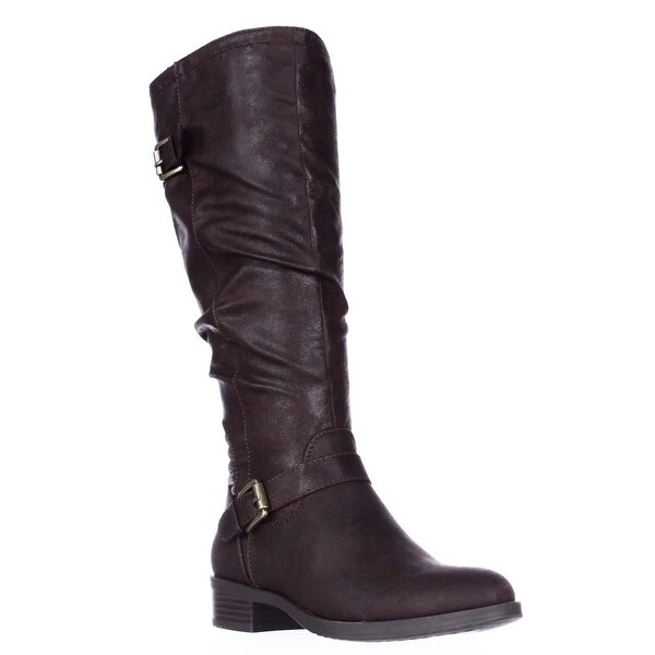 White Mountain Chip Casual Knee High Boots, Dark Brown - 6 us
