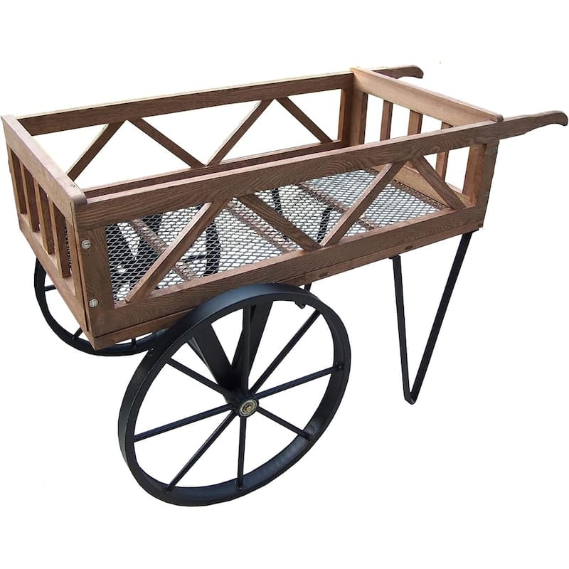 Wooden Outdoor Flower Garden Wagon - 47.5"