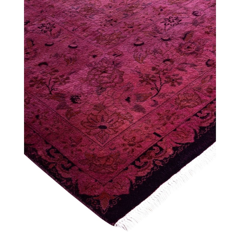 Overdyed, One-of-a-Kind Hand-Knotted Area Rug - Pink - 8' 2" x 10' 2"