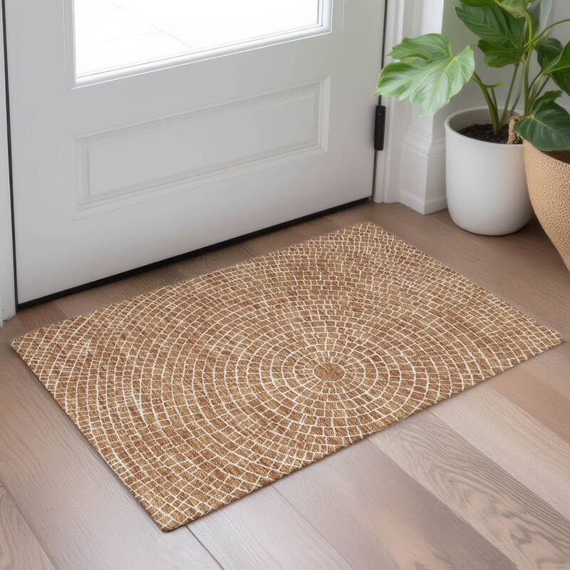 Machine Washable Indoor/ Outdoor Modern Gravity Chantille Rug