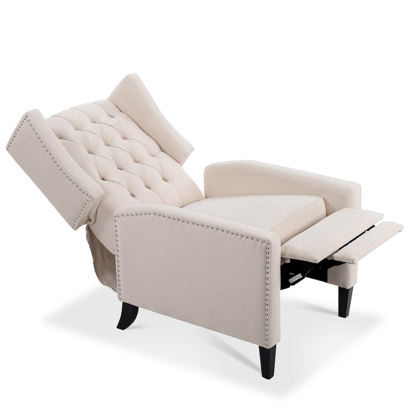 Fabric Wingback Recliner Chair with 3-Position Manual Recline, 220lb Capacity