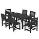 preview thumbnail 9 of 10, 7-Piece HDPE Outdoor Dining Set 66.9''L Table with 6 Chairs Black