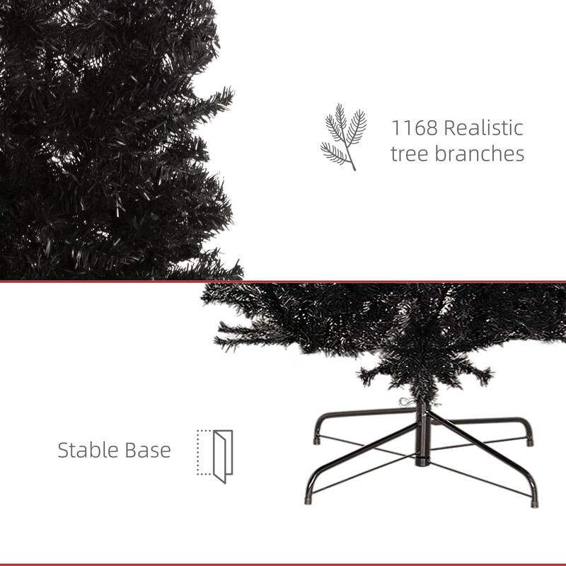 Realistic 8ft Unlit Christmas Tree, Slim Douglas Fir with 1168 Tips and Easy Setup, Xmas Tree for Home Holiday Party Decor