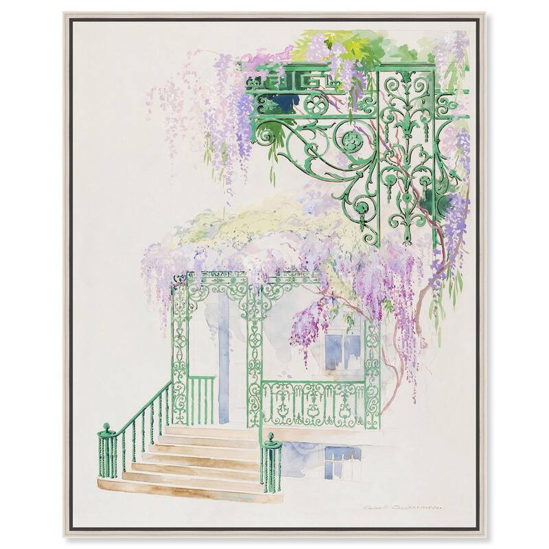 Cast Iron Porch Railing Canvas by Art Remedy - 24" x 30" - Silver