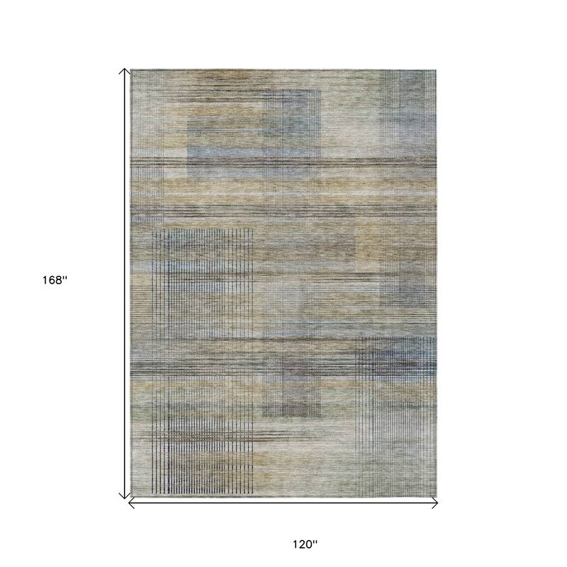 HomeRoots Striped Transitional Rectangle Outdoor Rug