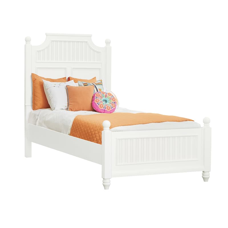 Savannah Twin Poster Bed - White Finish