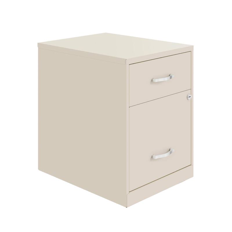 Space Solutions 18" Deep 2 Drawer Letter Width Vertical File Cabinet with Accessory Drawer - Off-White