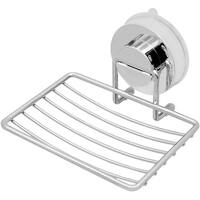2-Tier White Metal Chevron Punched Shower Caddy with Soap Dish