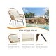 preview thumbnail 53 of 52, EROMMY 3-Piece Patio Conversation Set with Glass Table & 2 Armchairs, Seat Cushions