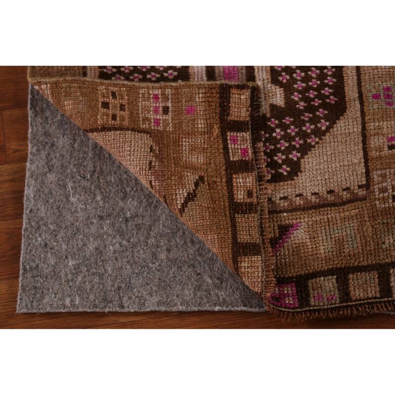 Hand Knotted Oriental 100% Wool Carpet Transitional Tribal Brown Anatolian Area Rug - 3' 0'' X 1' 10''