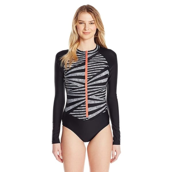 Shop Speedo Women S Long Sleeve One Piece Swimsuit Speedo Black Sz Medium Overstock 26282034
