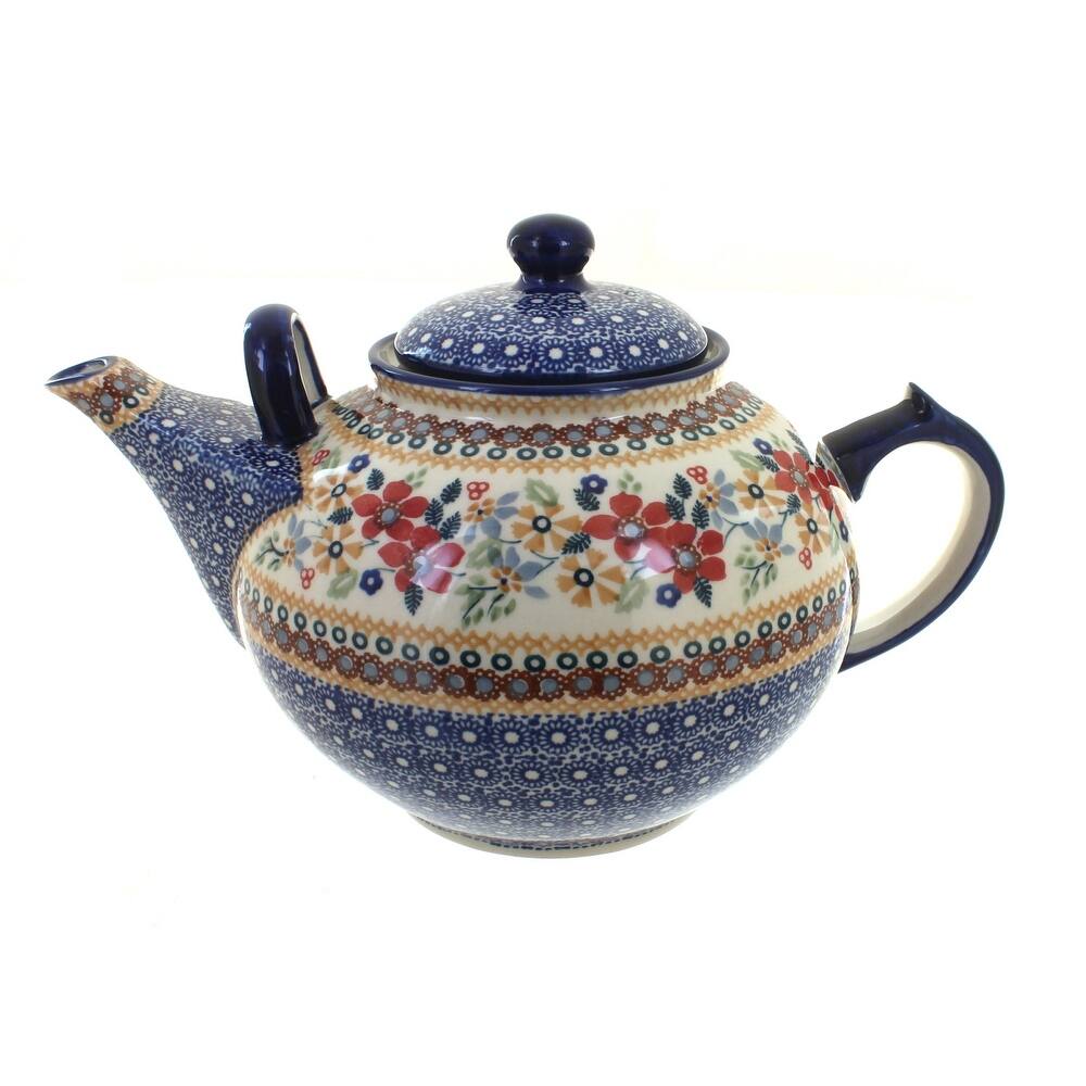 Blue Rose Polish Pottery C001 Manufaktura Large Teapot