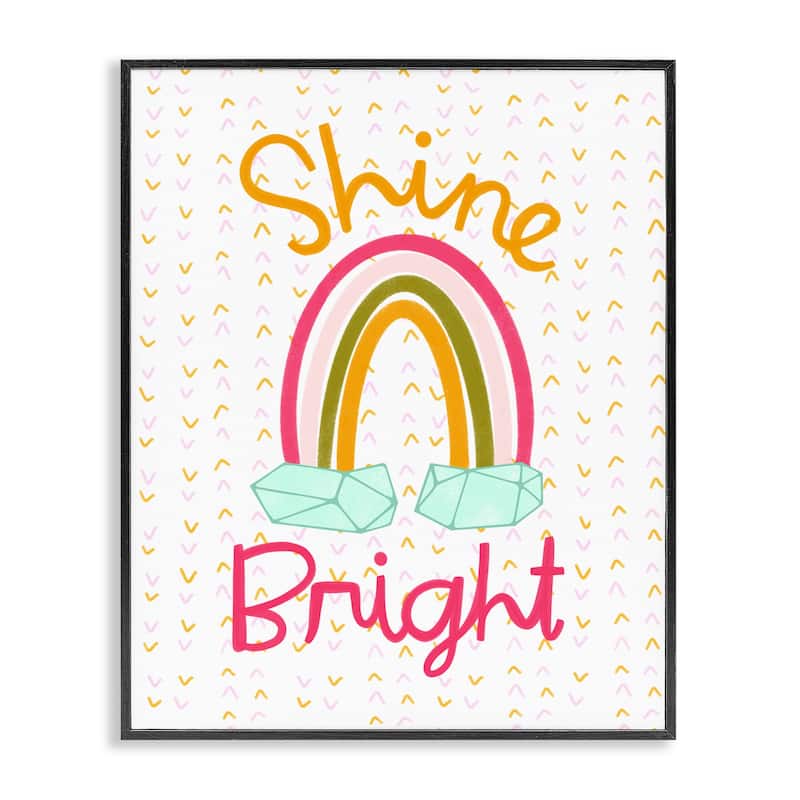 Stupell Shine Bright Geometric Rainbow Framed Giclee Art Design By Mandy Ford Art + Illustration - 11 x 14 - Black