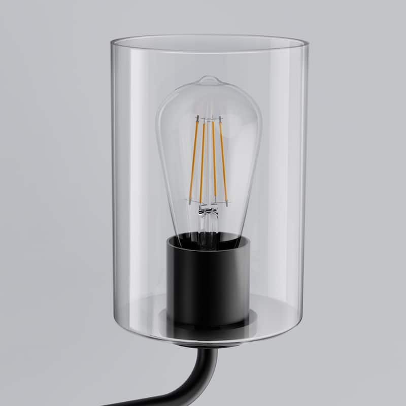 YANSUN 3-Pack Cylindrical Clear Glass Lamp Shades, 6.5in Lamp Shade for Wall Light, Ceiling Light, and Various Lighting Fixture