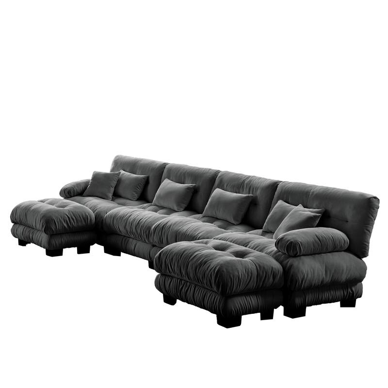 4-Seater U-Shaped Free Combination Modular Sofa with 2 Ottomans