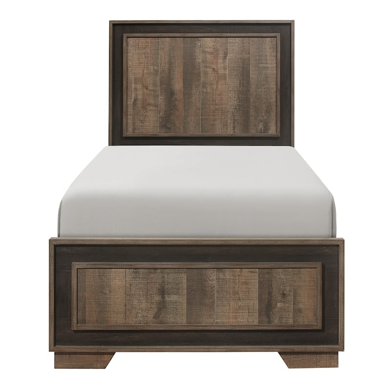 Shelli Rustic Mahogany Panel Bed