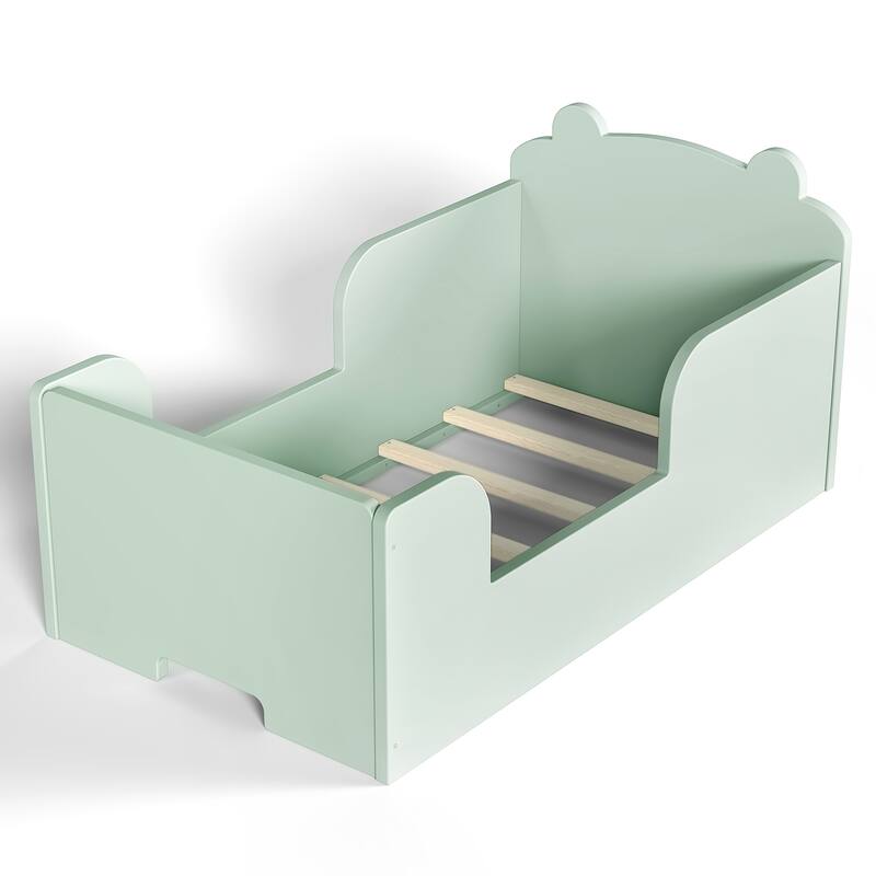 Toddler Floor Bed Frame - Bear Shape Cot Bed for Boys & Girls Ages 3-6