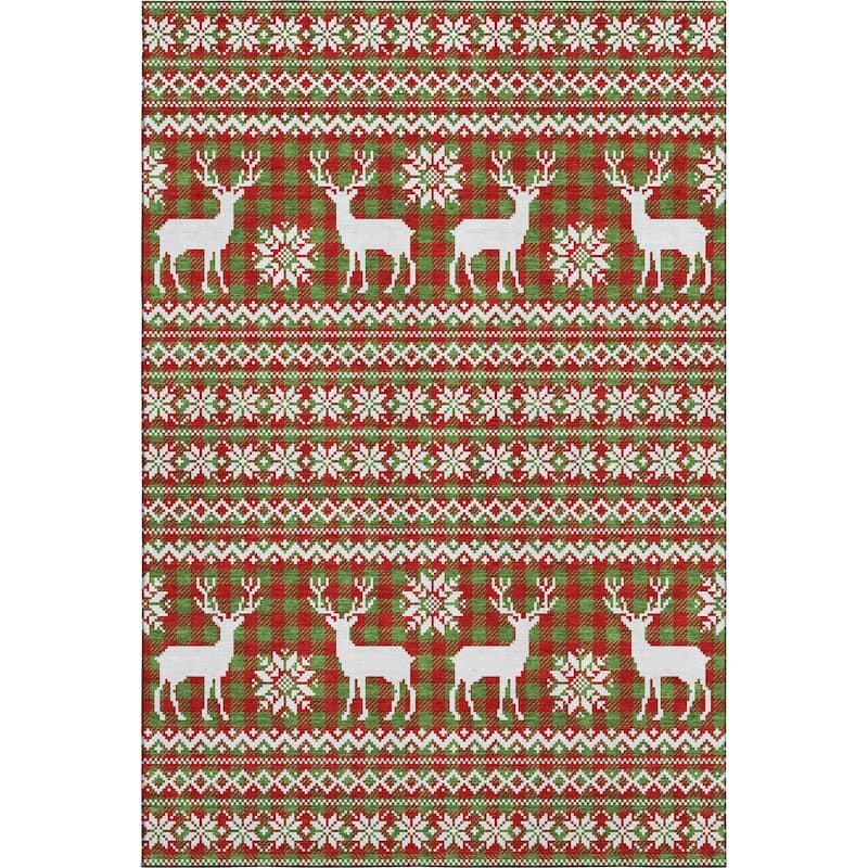 Premium Washable Super Soft Christmas Reindeer Mayfield Rug