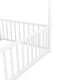 preview thumbnail 7 of 11, Metal Twin Size House Platform Bed with Two Shared Beds, Guardrails, Roof and Windows, Sturdy Frame, White Finish