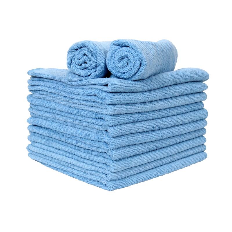 Arkwright Microfiber 12-Piece Hand Towels - 24x15 - Blue
