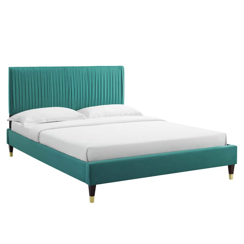 Peyton Performance Velvet Queen Platform Bed
