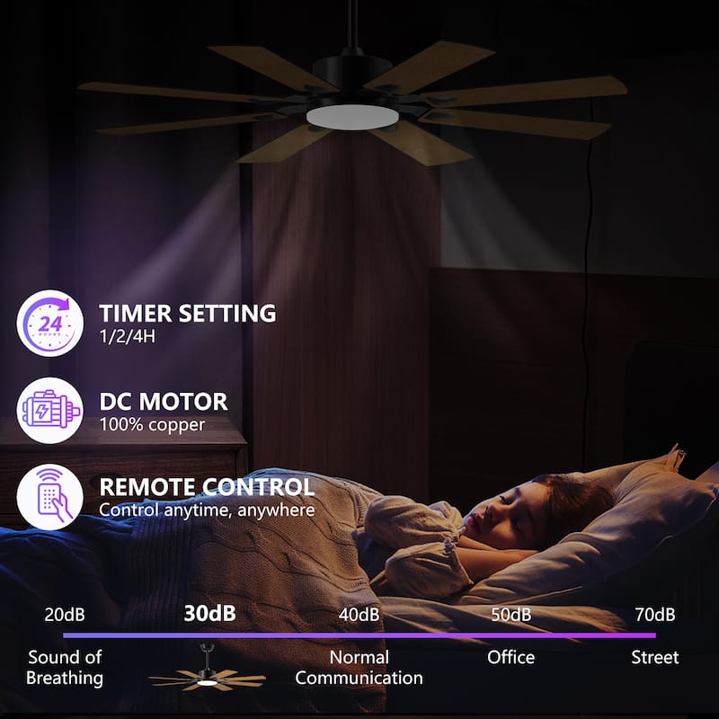 52" Ceiling Fan with Light and Remote