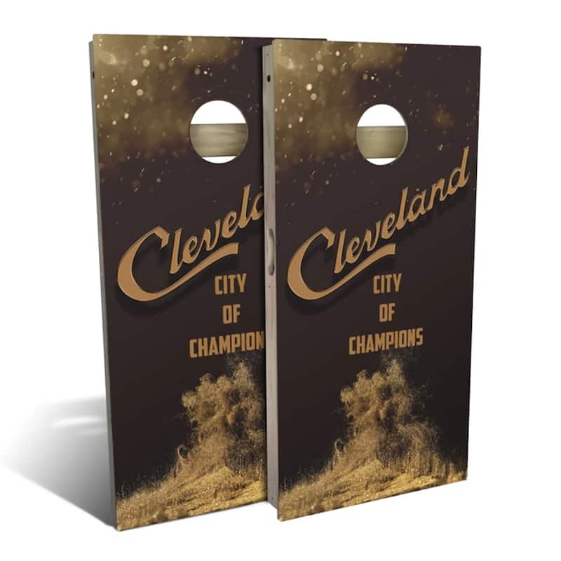 Cleveland Champs Basketball Outdoor Cornhole Board Set - Premium 2x4 - NO Accessories