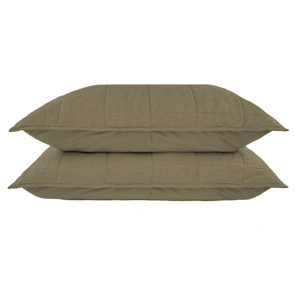 French Linen Quilted Sham Set by BOKSER HOME