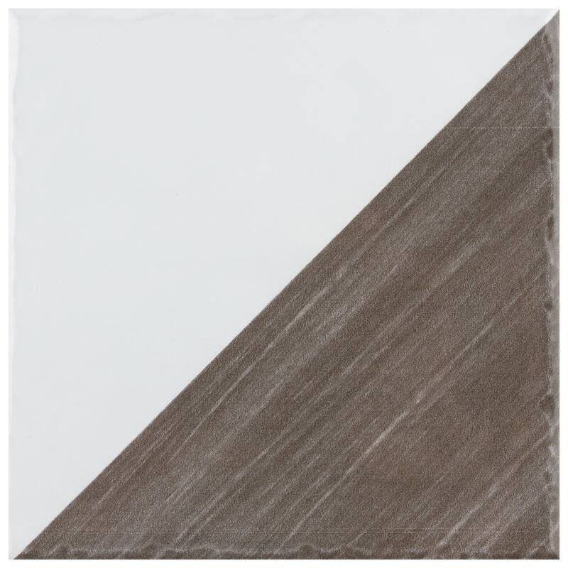 Merola Tile Triangle Rustique Glossy Brown 6" x 6" Ceramic Wall Tile