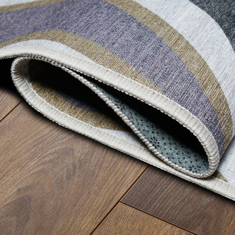 My Magic Carpet Kyoa Grey Olive Machine Washable Rug