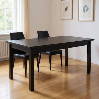 HomeRoots 60" Black Solid Wood Dining Table - 60.00 in. x 30.00 in. x 27.00 in.