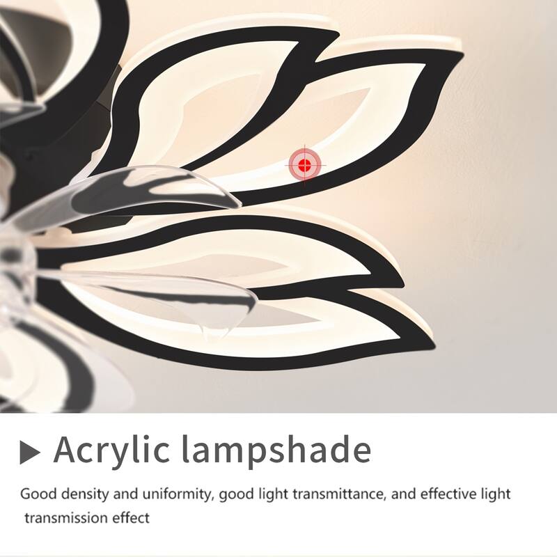 30'' 7 - Blade Ceiling Fan with LED Lights，Indoor Remote Control Ceiling Fans with Lights